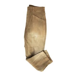 Spanx Pants Womens Large Gray Stretch Pull On Front Seam Pockets Denim Straight